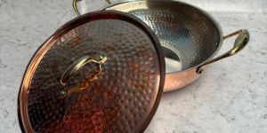 Tin Coated Copper Kadhai With Lid