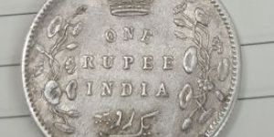 year 1906 1 rupees coin
