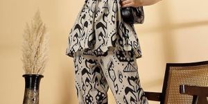 trendy latest designer printed pure cotton cord set