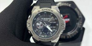 G-Shock Casio Steel Black Dial Rubber Strap
