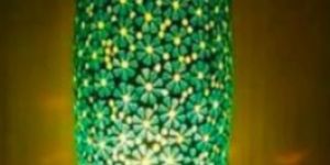 Dholak Shaped Glass Table Lamp