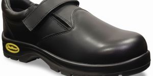 Smooth Black Leather Ladies Safety Shoes-L1635SD