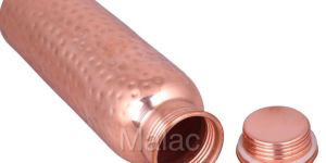 1000ml Pure Copper Water Bottle- Hammered Rose-Gold