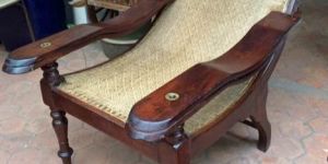 Curved Arm Cane Back Planter Chair