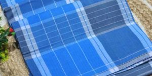 Blue Color Stiched Cotton Lungies