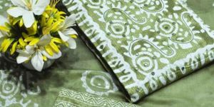 Clover Green Color Cotton Salwar Material