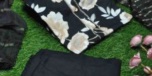 Lack Color Readymade Rayon Salwar Suit