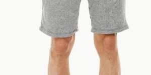 Mens Sports Grey Jacquard Knit Shorts