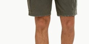 Men Olive Green Rugged Cargo Shorts
