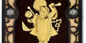 24K Gold Plated Lord Shrinathji Frame Small