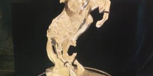 Silver-Plated Diamond Studded Horse Figurine