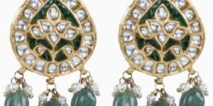 Kundan Polki Dangler Earrings