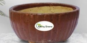 handmade brown ceramic pot