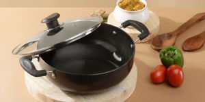 Vinod Hard Anodised Deep Kadai With Lid