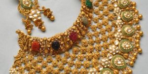 Raj Mahishi Antique Gold Royal Necklace