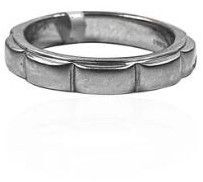 Textured Platinum Ring with Bold Panel Design