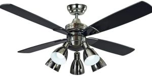 Pearl Black Ceiling Fan with Adjustable LED Lamp