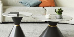 Saigon Center Table With Marble Top And Iron