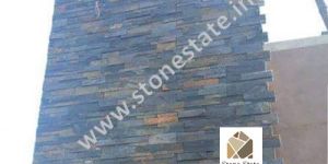 Carbon Black Natural Stone Mosaic Wall Cladding Panel