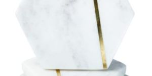 Brass Inlay Marble Coaster