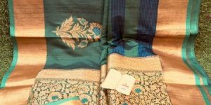 ladies tussar silk banarasi saree