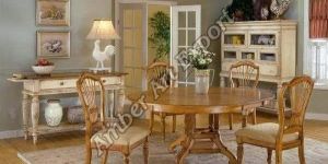 Round Wooden Dining Table Set