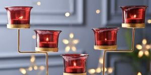 5 Holder Metal Tealight Candle Stand