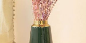 Green Gold Plated Flower Vase
