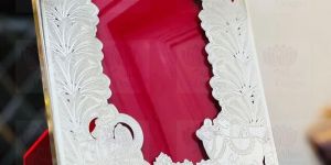 Red Pichwai Design Table Photo Frame