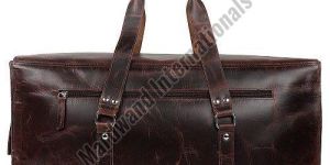 Brown Handcrafted Premium Buckle Leather Duffle Bag