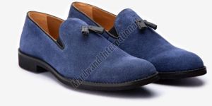 Handmade Blue Premium Leather Loafer Shoes