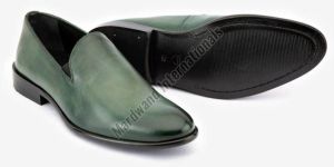 Mens Green Premium Leather Shoes