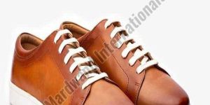 Mens Tan Brown Leather Sneakers