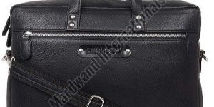 Premium Black Handcrafted Leather Laptop Bag