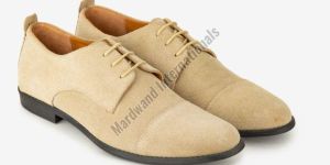 Beige Handcrafted Premium Leather Lace Up Shoes