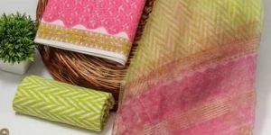 Organza Dupatta Cotton Unstitched Suit