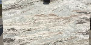 Glossy Beige Wave Marble Slab