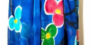 wool hand printed splash flower scarves