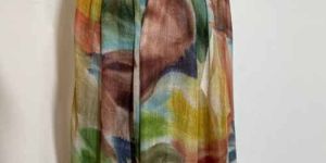 Wool Silk Hand Printed Designer Scarve