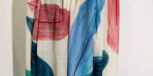 Wool Silk Hand Printed Leaf Stole