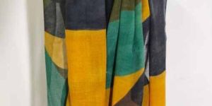 Wool Silk Hand Printed Nature Inspired Scarve