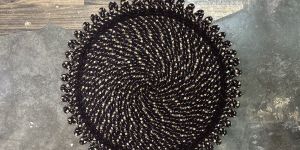 Round Spiral Pattern Jute Rug Mat