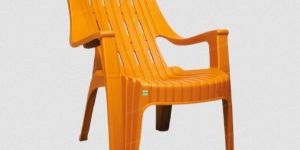 Plain Orange Plastic Arm Chair