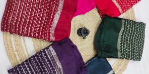 Multicolor Pure Georgette Bandhej Printed Saree