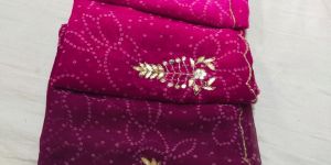 Pink Pure Bandhni Zari Pallu Modal Soft Silk Saree
