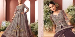 Traditional Velvet Net Embroidered Festive Lehenga