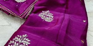 Voilet Floral Embroidered Semi Stitched Lehenga Choli