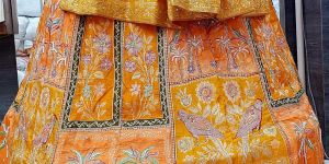 zari work dola silk bridal lehenga choli