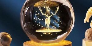 3D Deer Crystal Ball Night Light