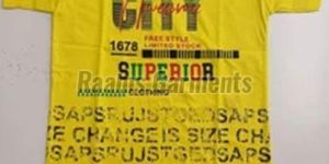 kids yellow round neck cotton t-shirt